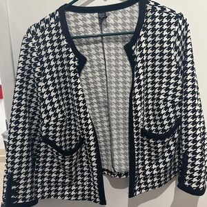 Women’s Black & White Houndstooth Blazer, 0XL